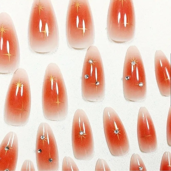 ✨24pcs-Orange Gradient Press-On Nails✨ So easy to put on - Picture 2 of 6